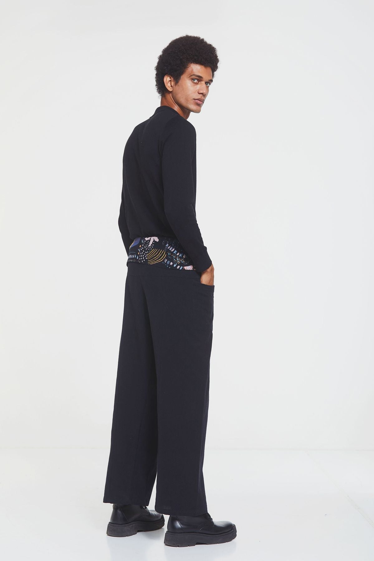Unisex Warm Thai Fisherman Pants Black