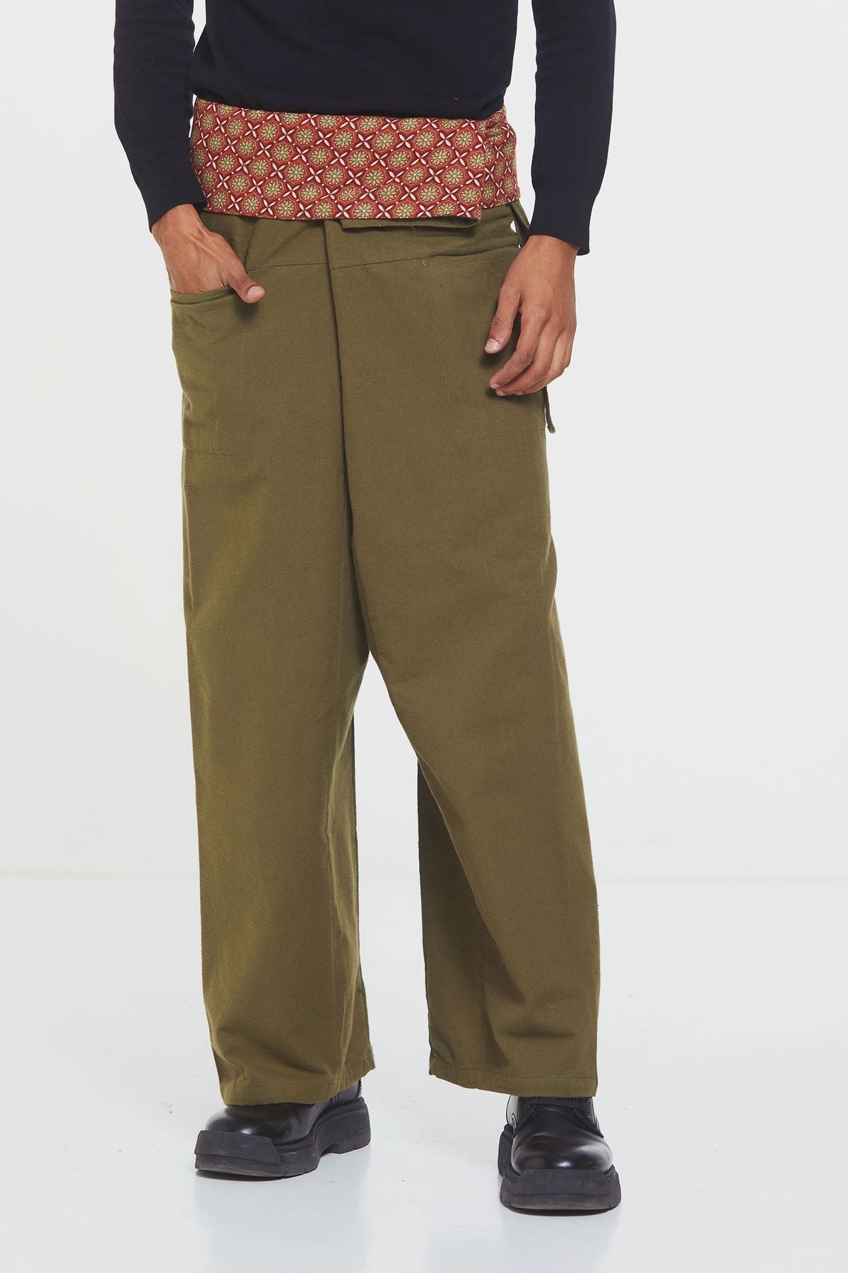 Unisex Warm Thai Fisherman Pants Khaki