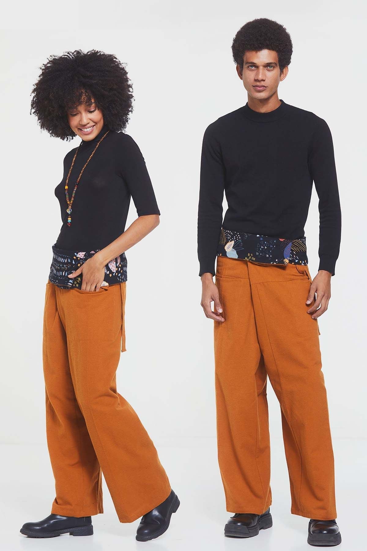 Unisex Warm Thai Fisherman Pants Yellow