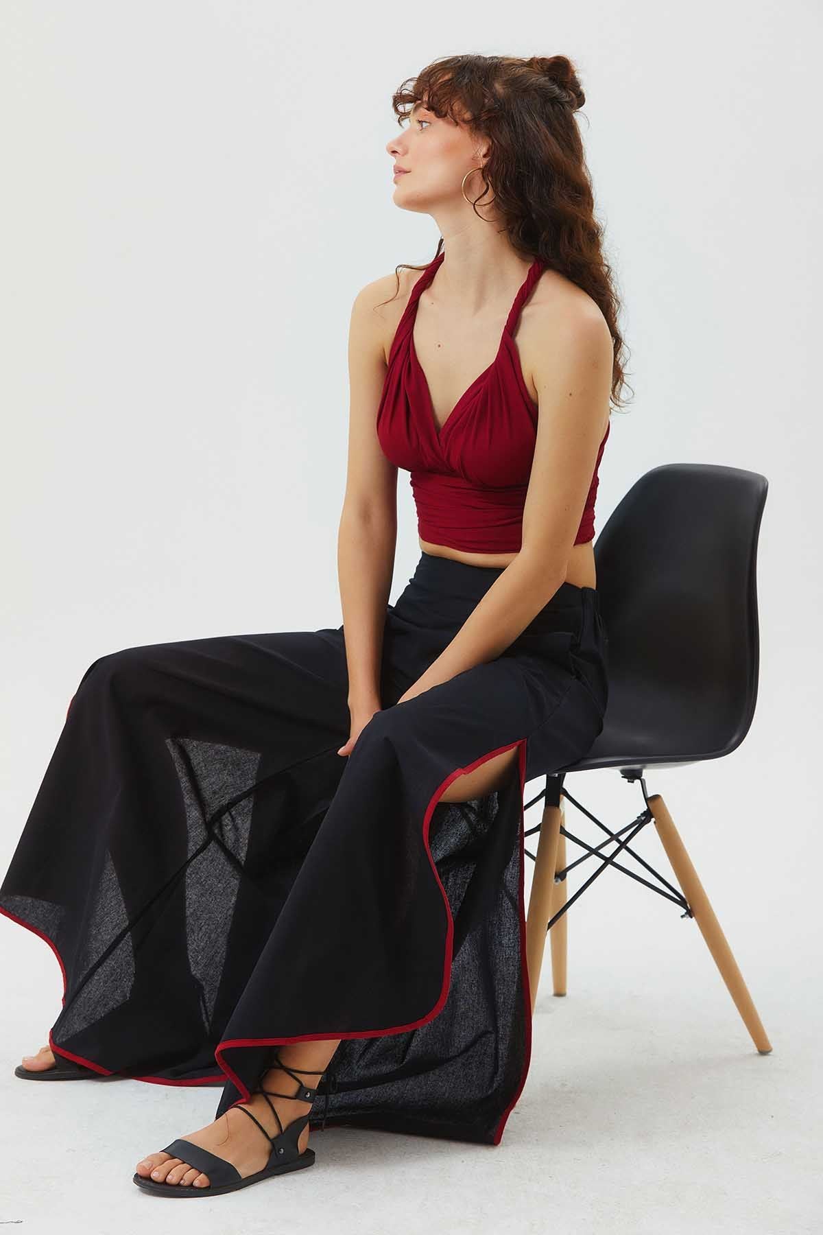 Women's Boho Hippie Palazzo Pants Black
