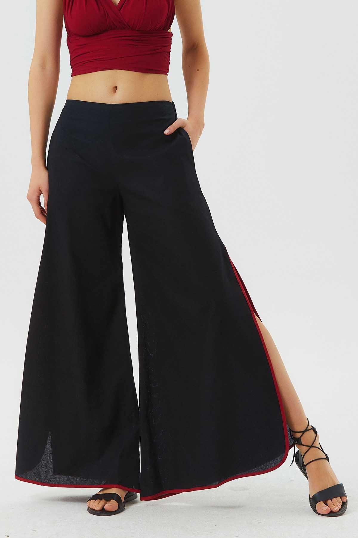 Women's Boho Hippie Palazzo Pants Black