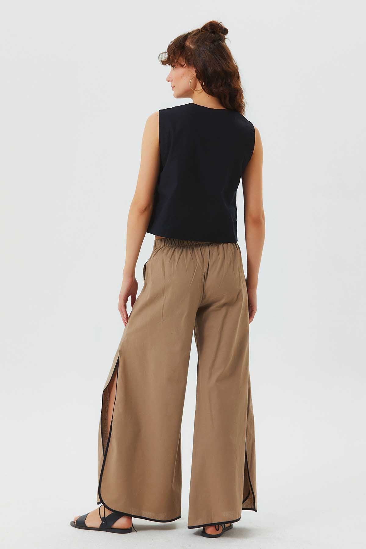 Women's Boho Hippie Palazzo Pants Beige