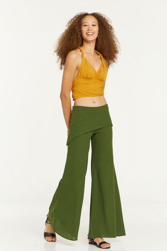 Women's Cotton Hippie Pants Green