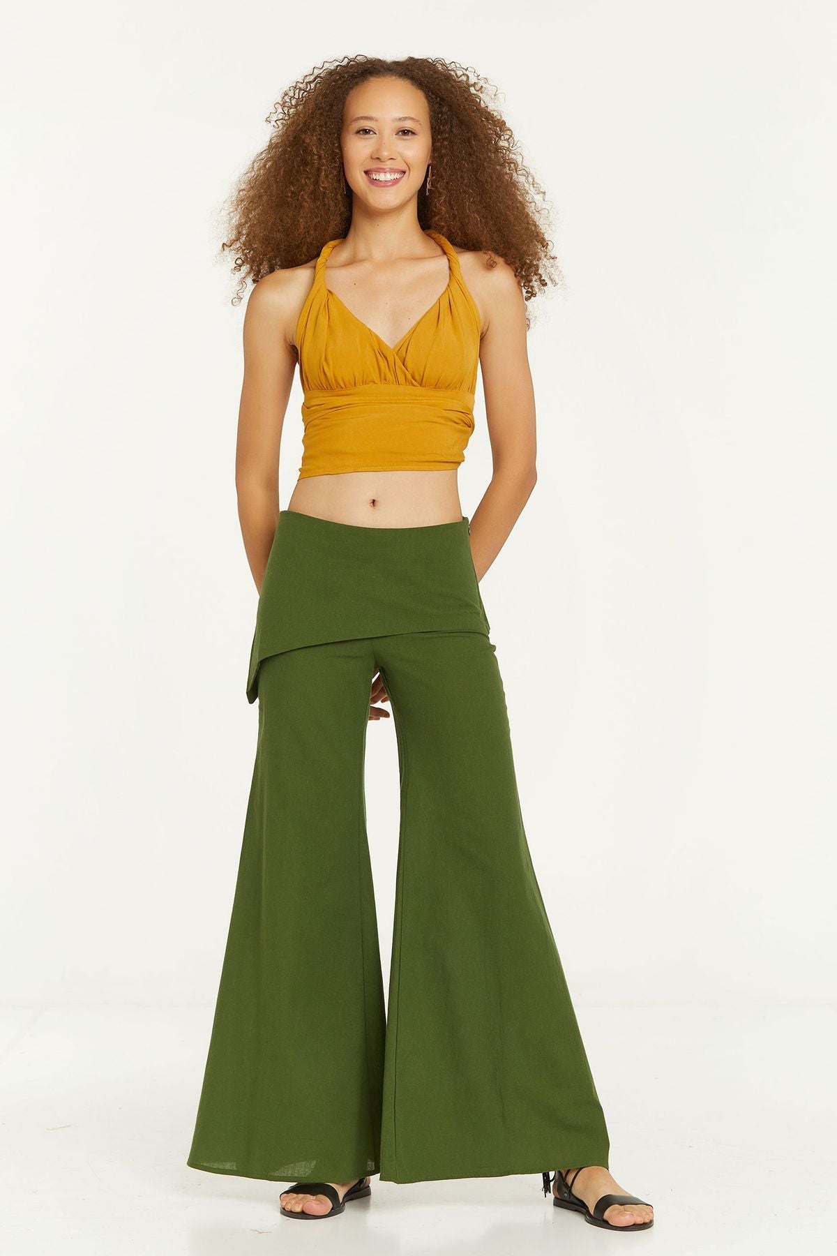 Women's Cotton Hippie Pants Green