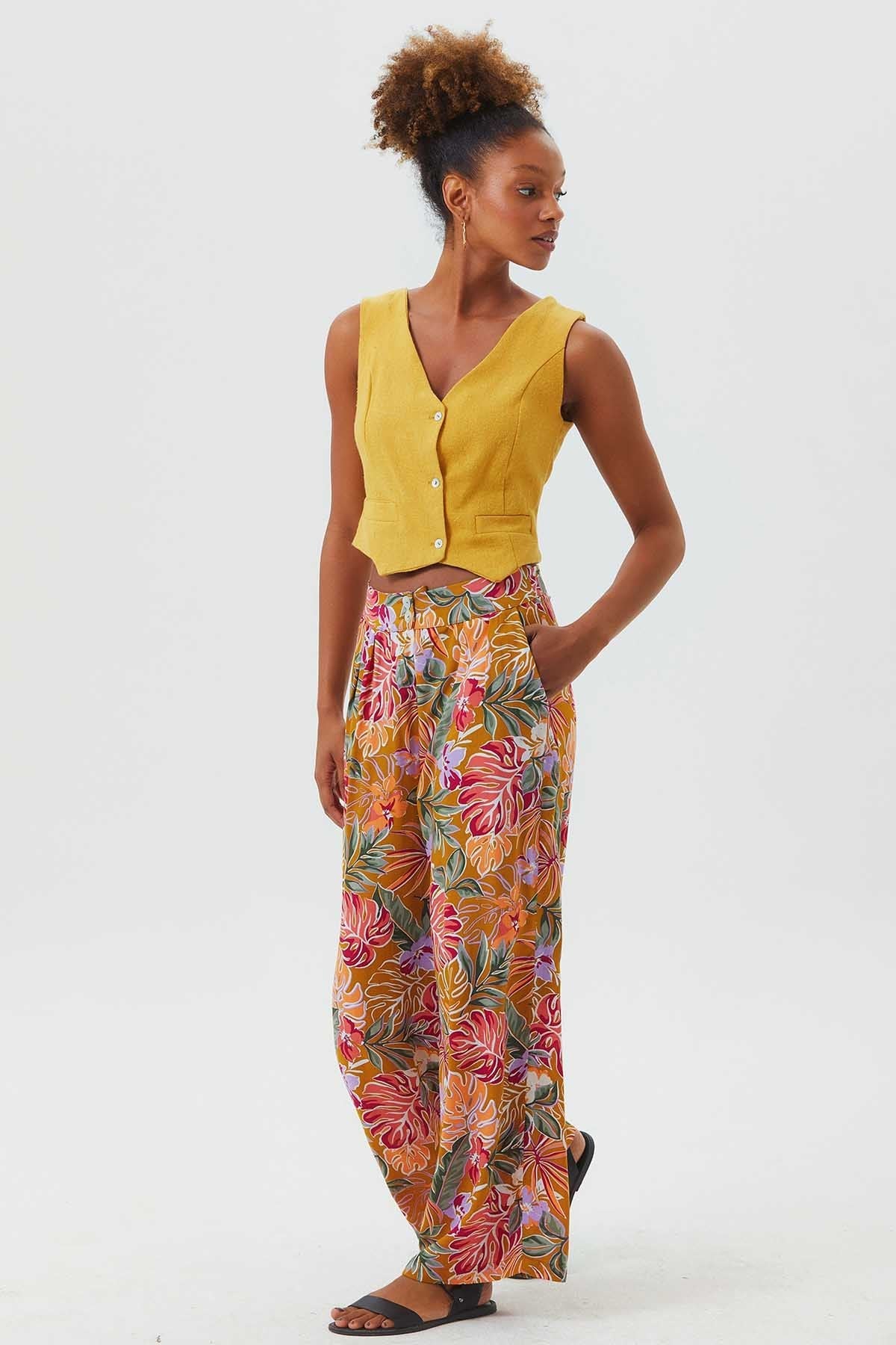 Boho Women's Pants Mustard