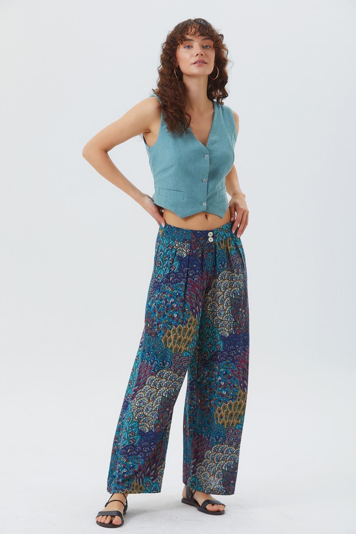 Boho Women's Pants Turquoise