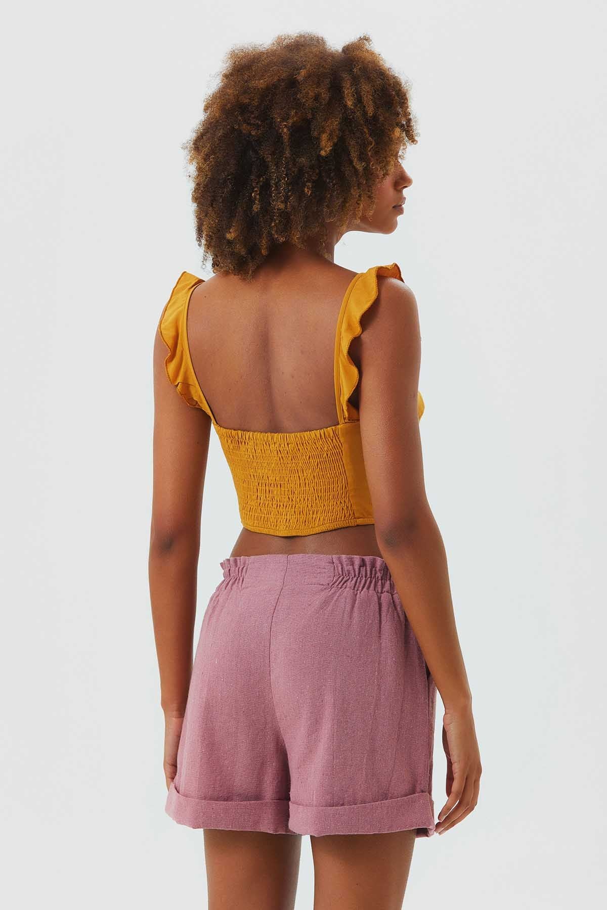 Elastic Side Cotton Women's Shorts Pink