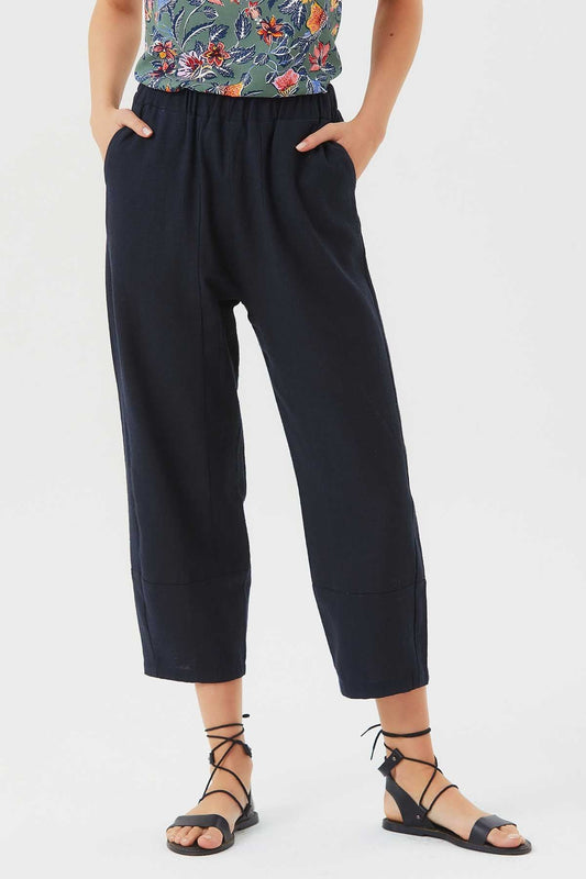 Wide Cut Single Shade Boho Women's Pants Dark Blue
