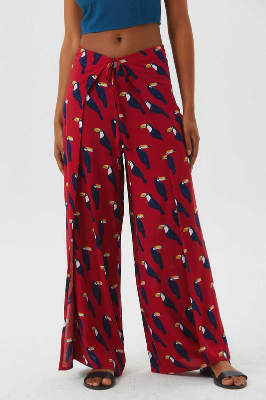 Women's Summer Tie Pants Red