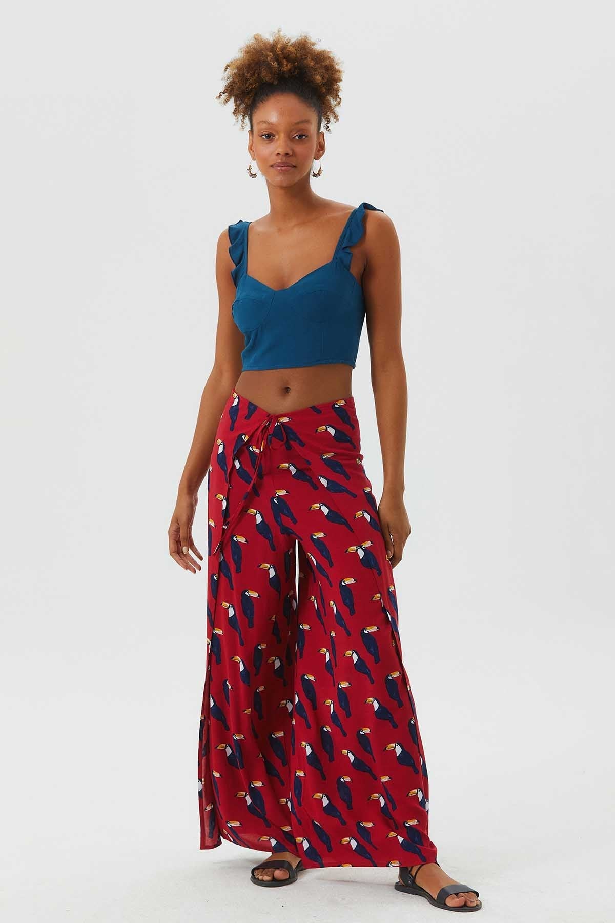 Women's Summer Tie Pants Red