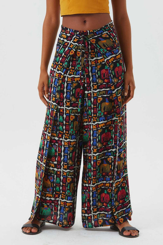 Women's Summer Tie Pants Black