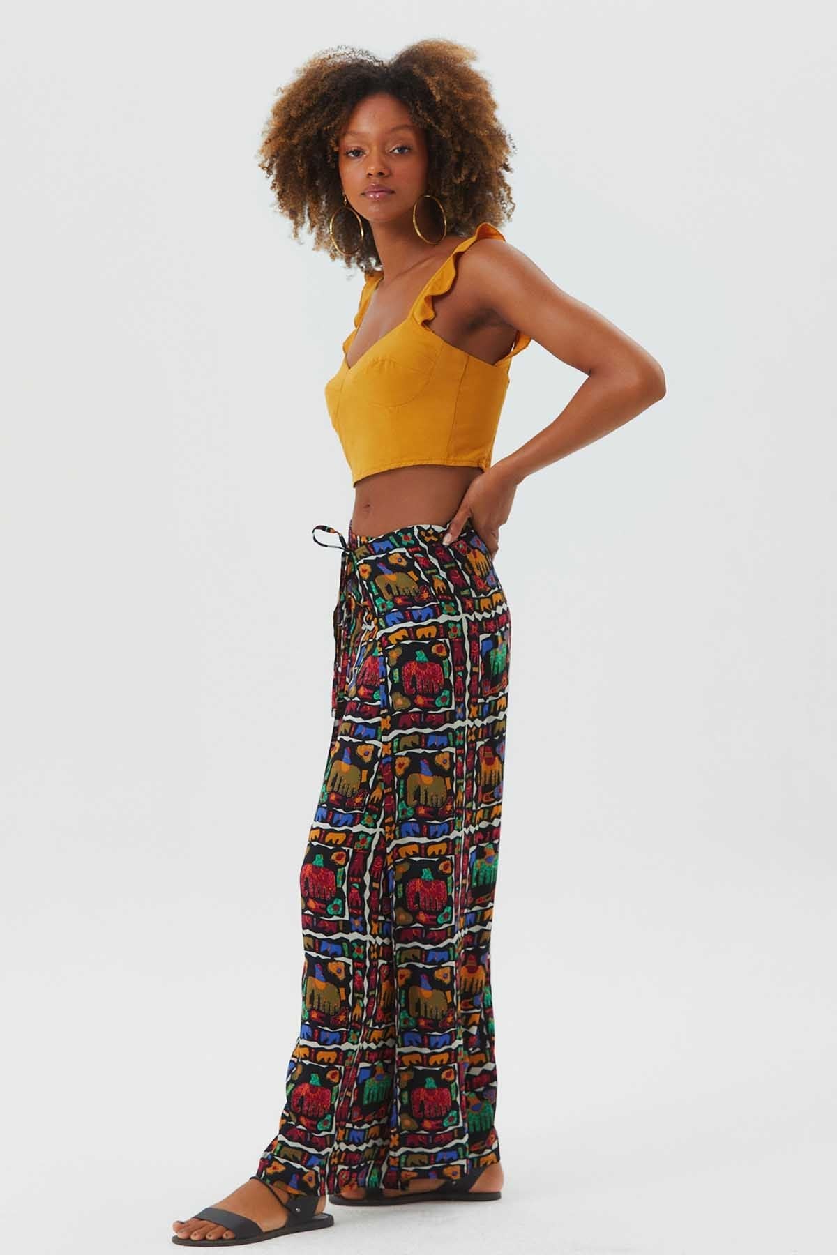Women's Summer Tie Pants Black