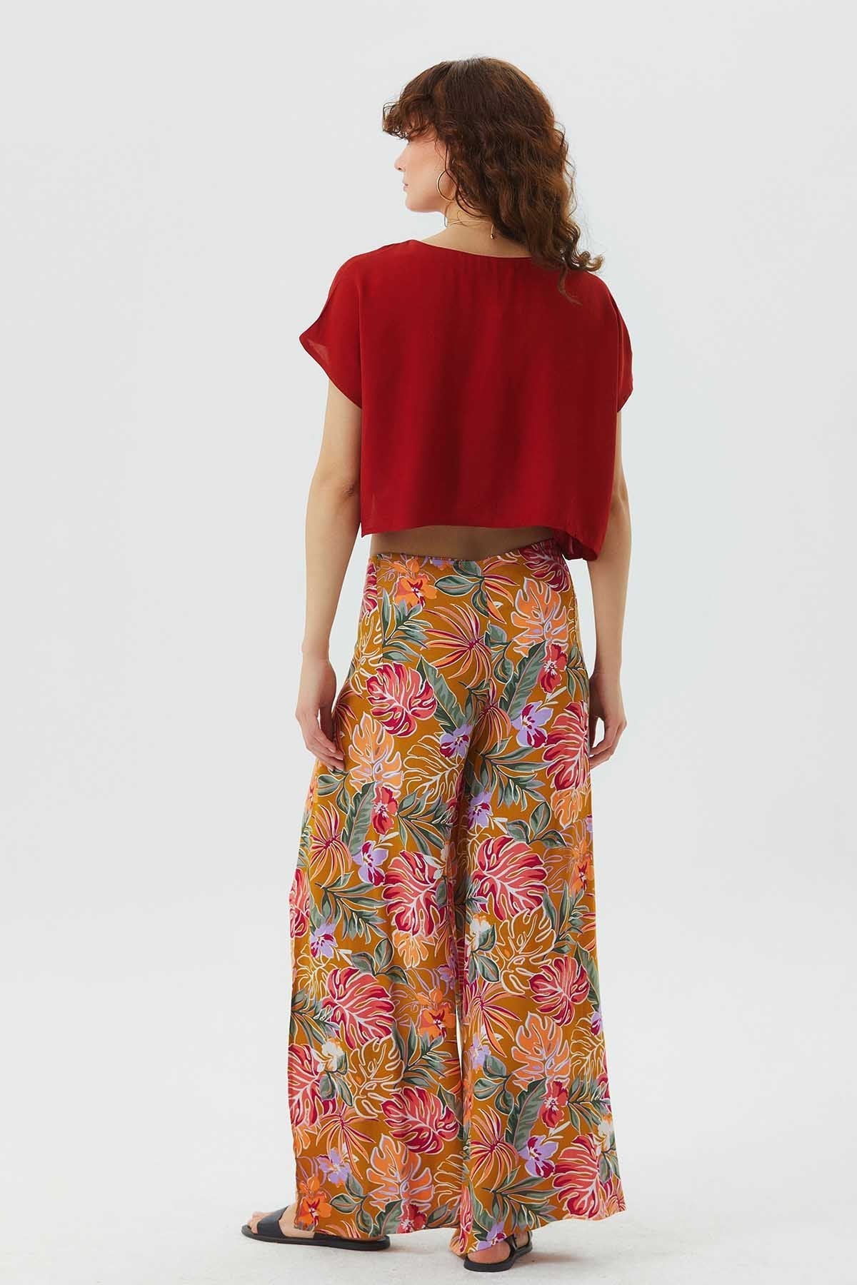Women's Summer Tie Pants Mustard