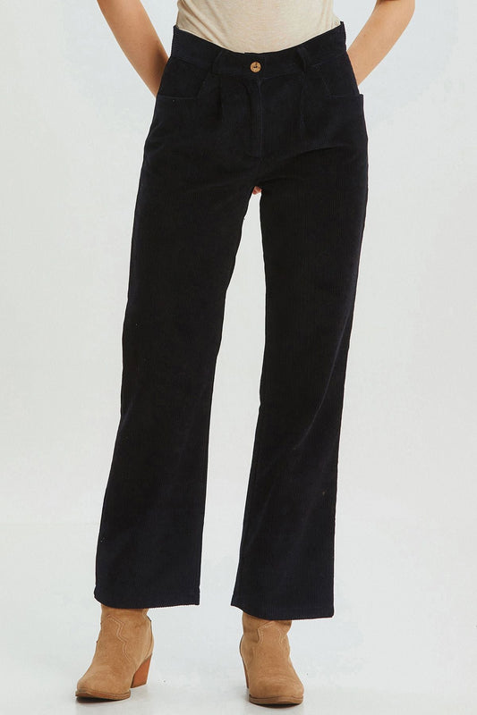 Bohemian Corduroy Women'sTrousers Black