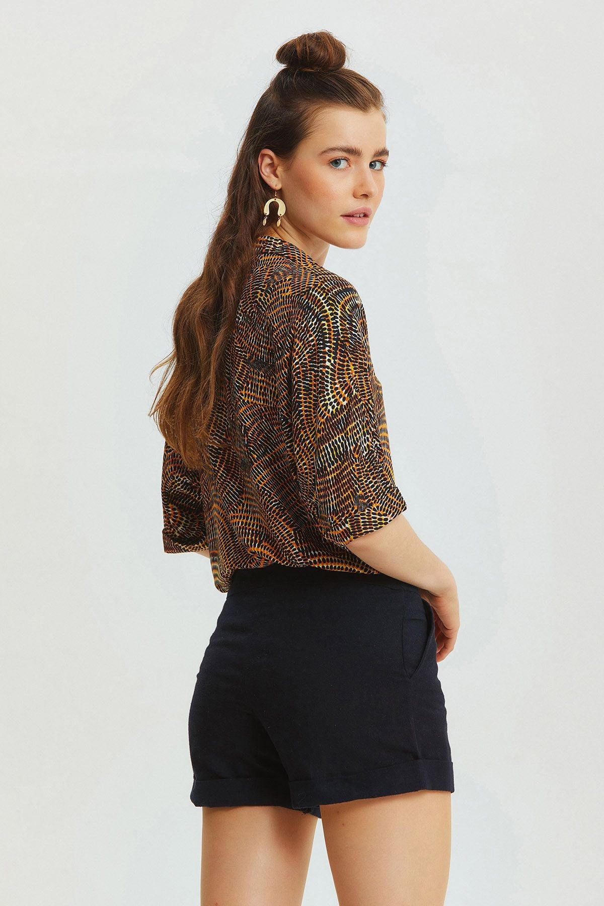 Bohemian Style Winter Cotton Shorts Black