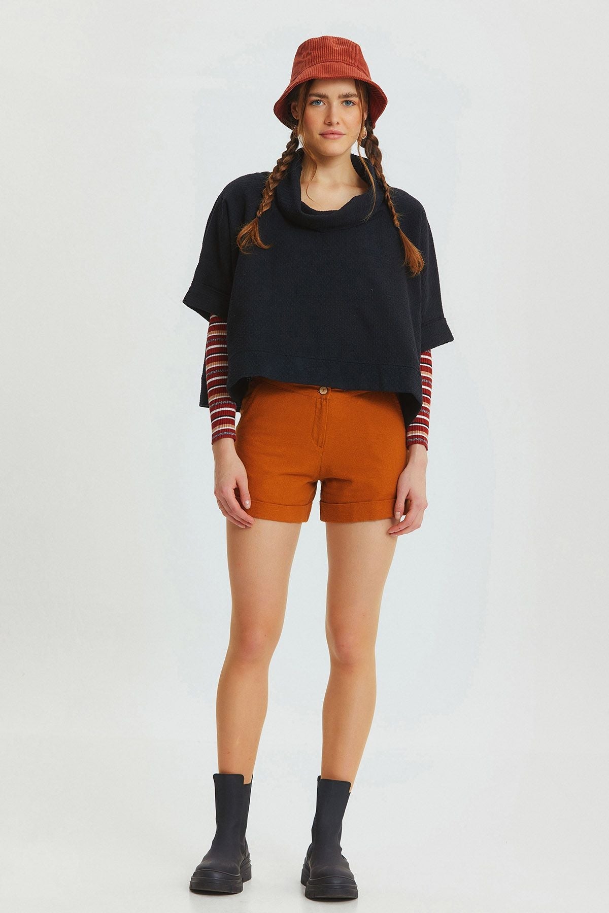 Bohemian Style Winter Cotton Shorts Camel
