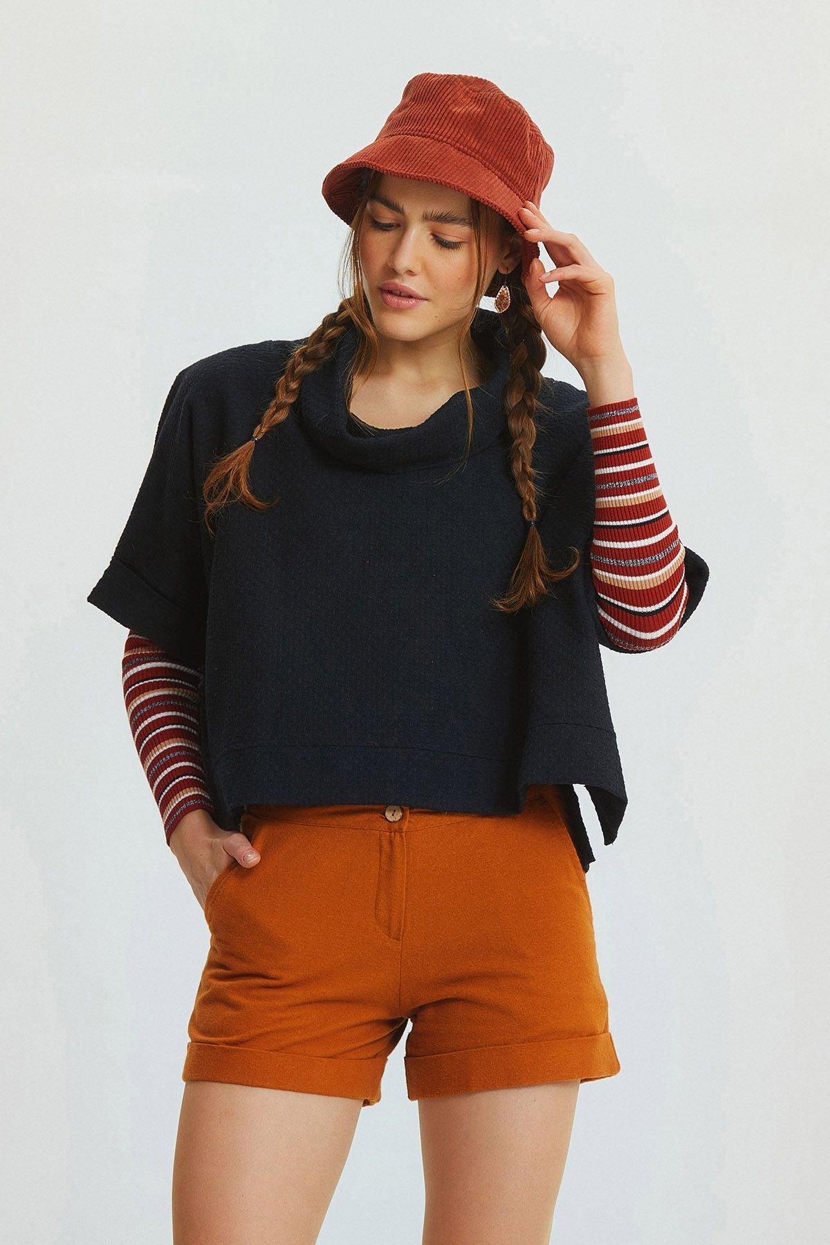 Bohemian Style Winter Cotton Shorts Camel