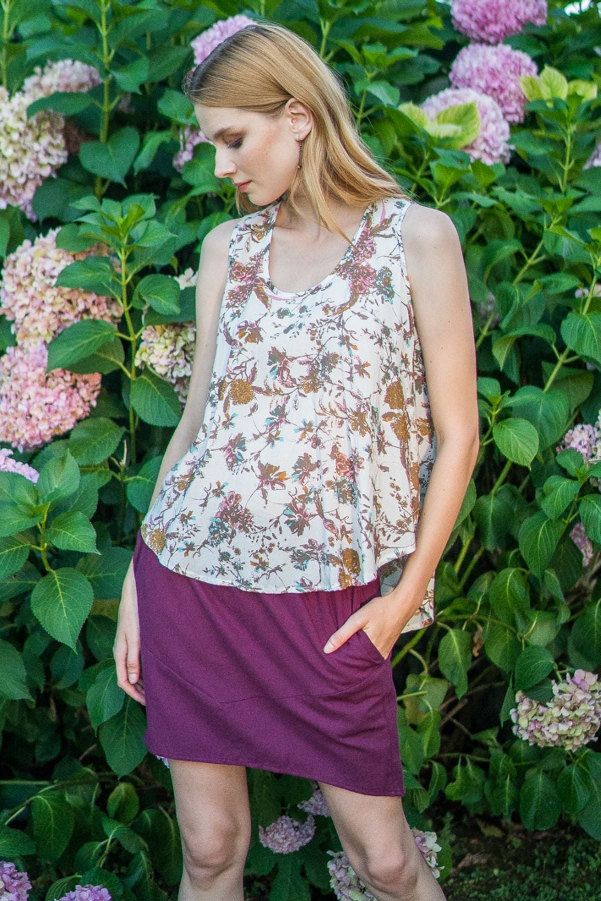 Asymmetric Mini Skirt Purple