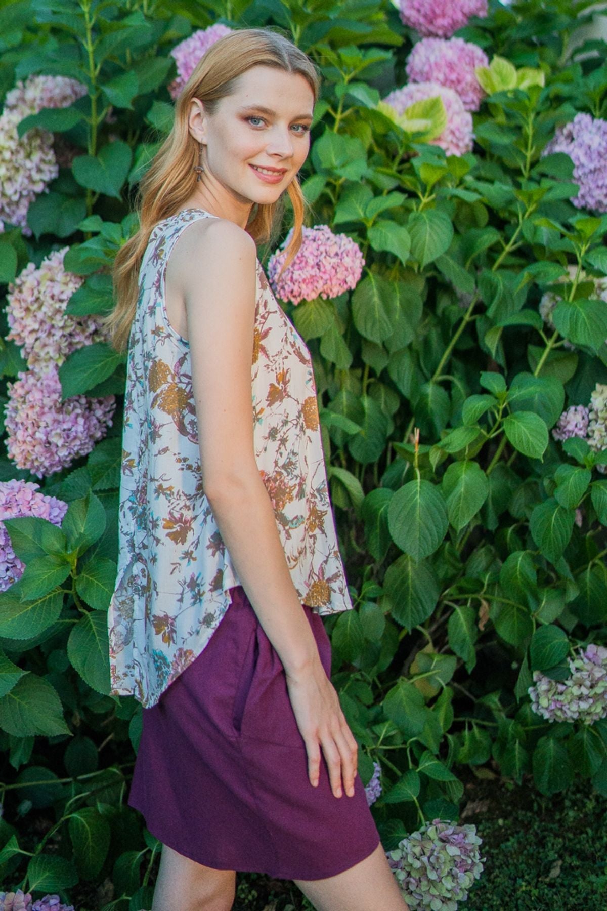 Asymmetric Mini Skirt Purple
