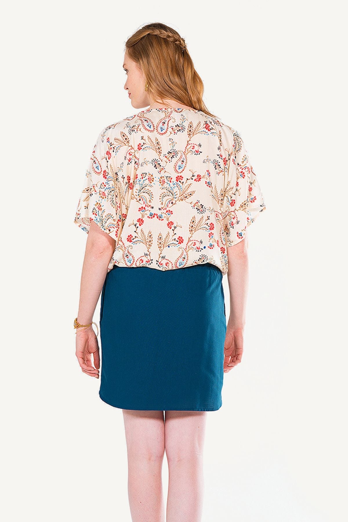 Asymmetric Mini Skirt Dark Blue