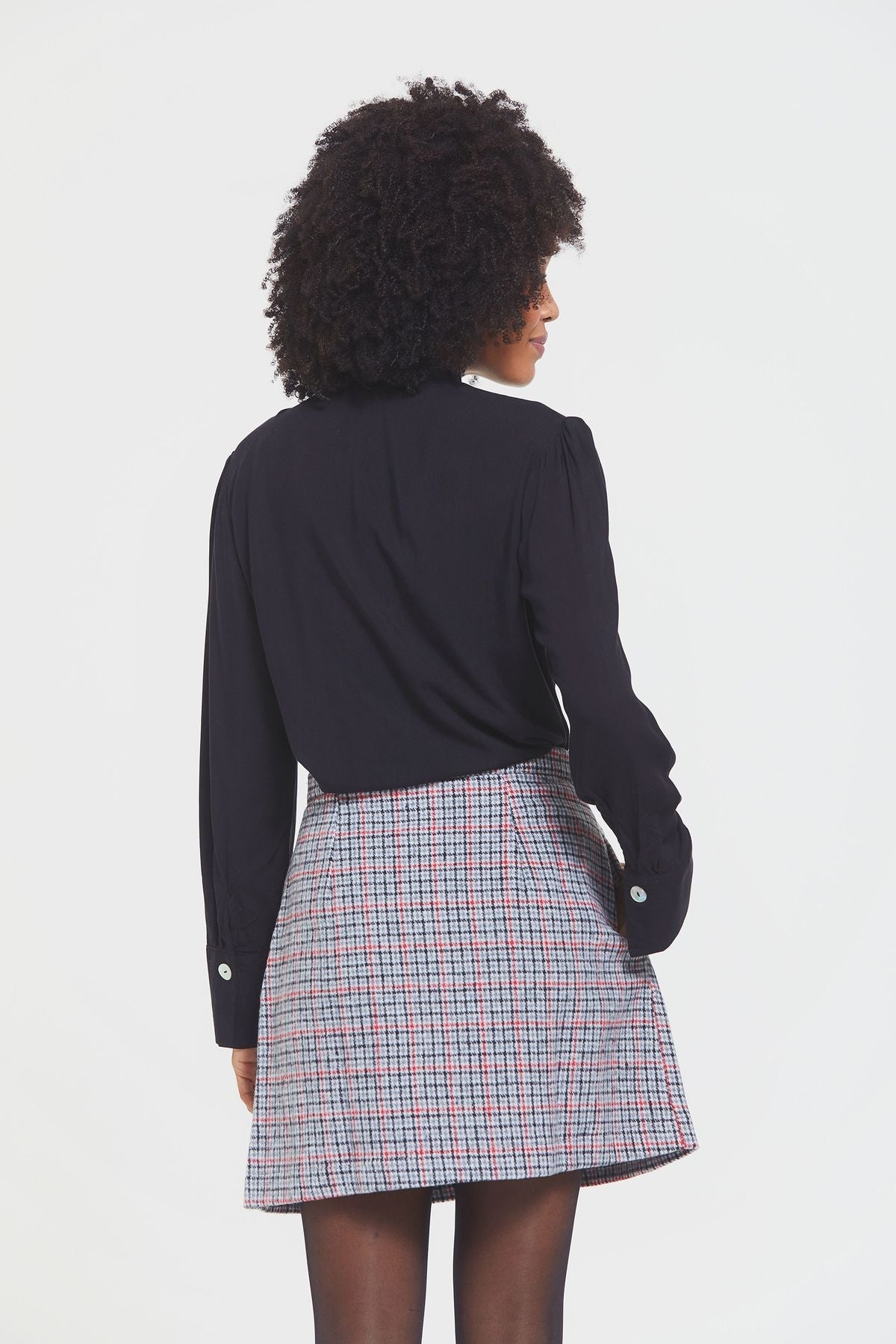 Boho Mini Winter Skirt White