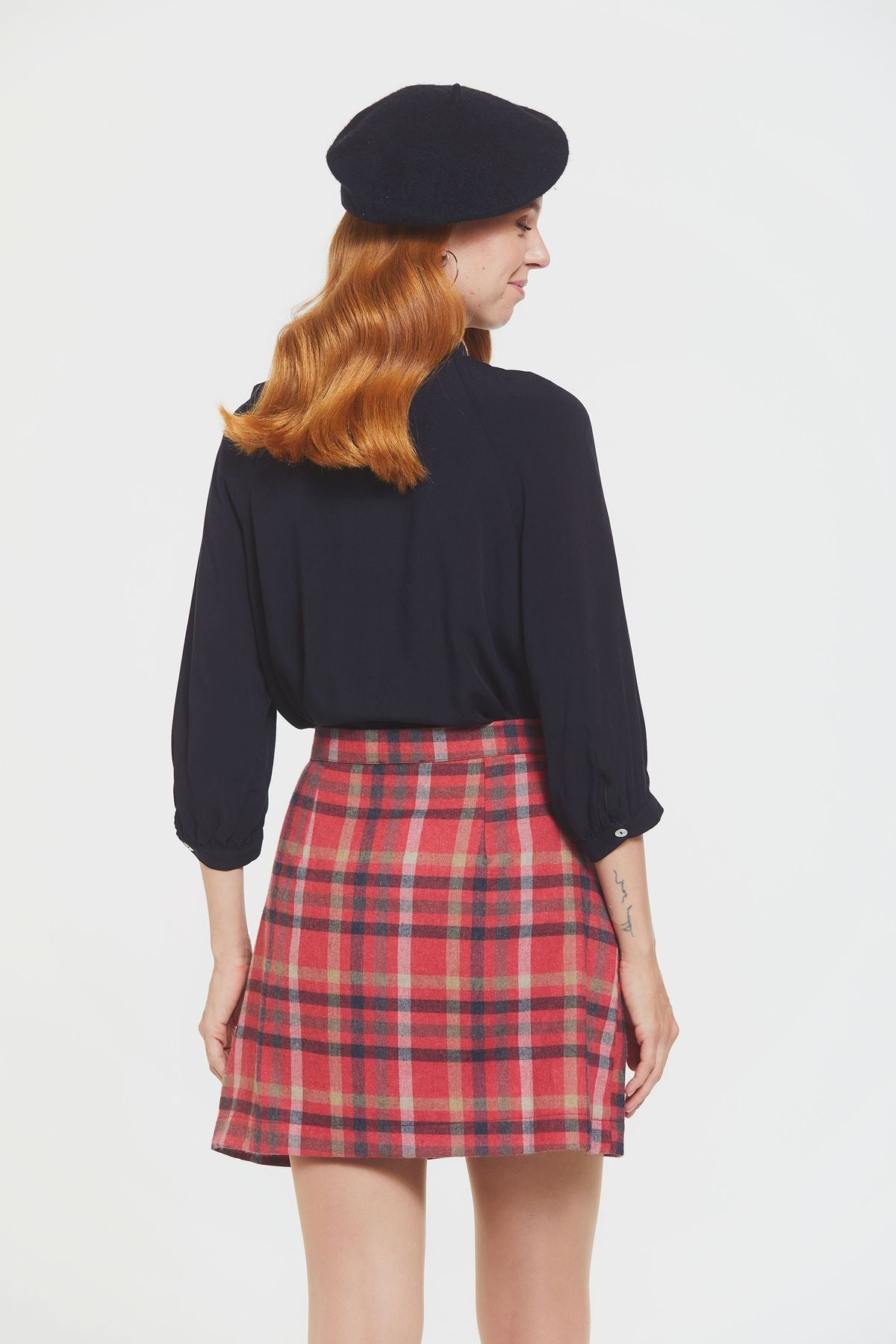 Boho Mini Winter Skirt Red