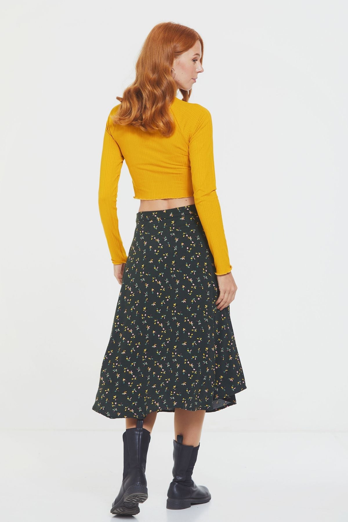 Boho Midi Skirt Green