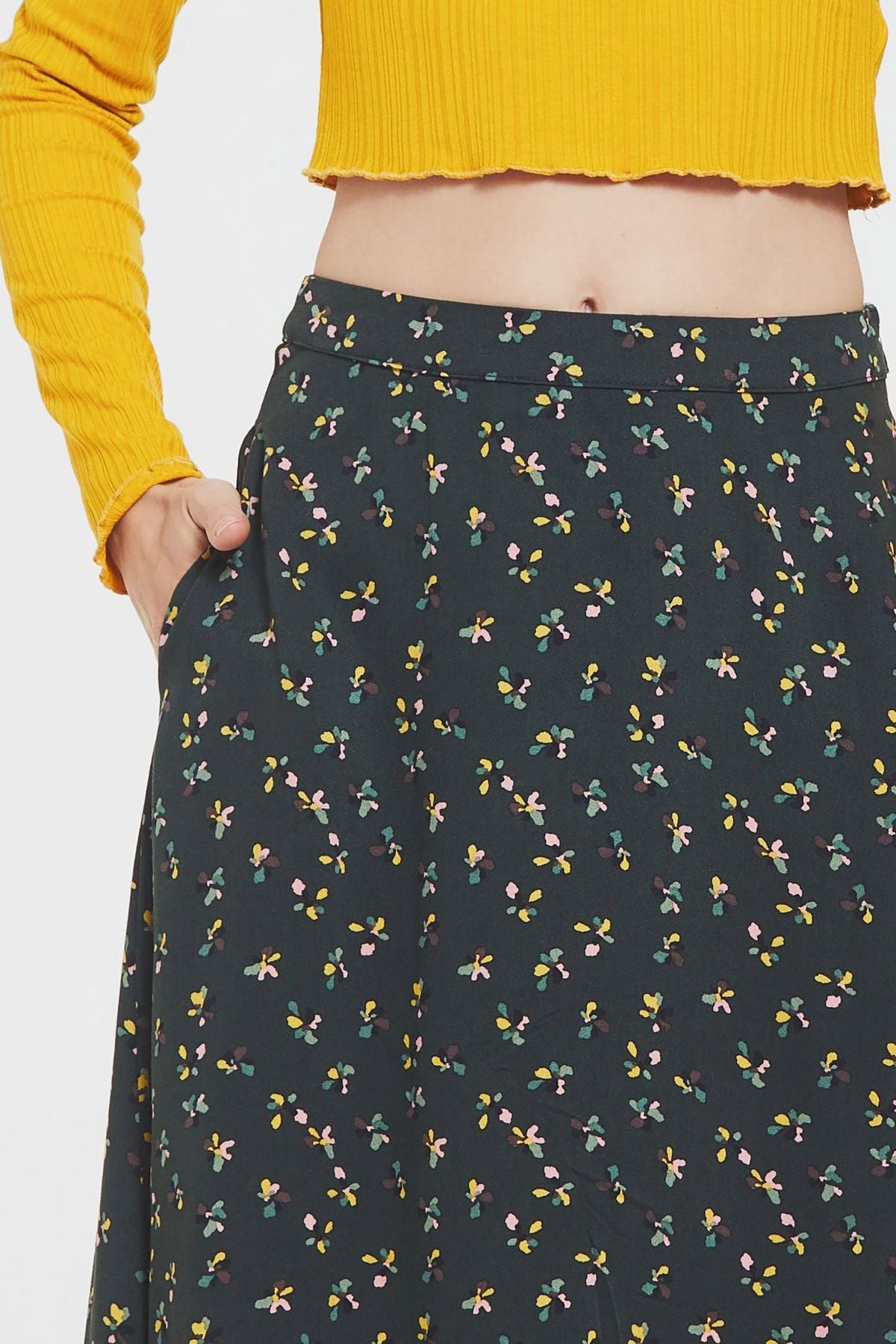 Boho Midi Skirt Green