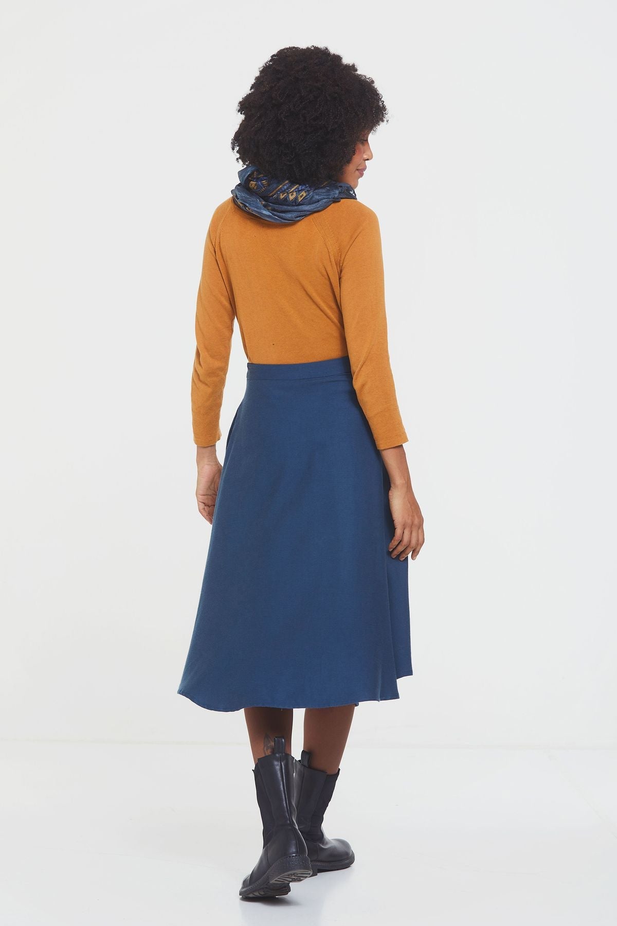Boho Midi Skirt Dark Blue