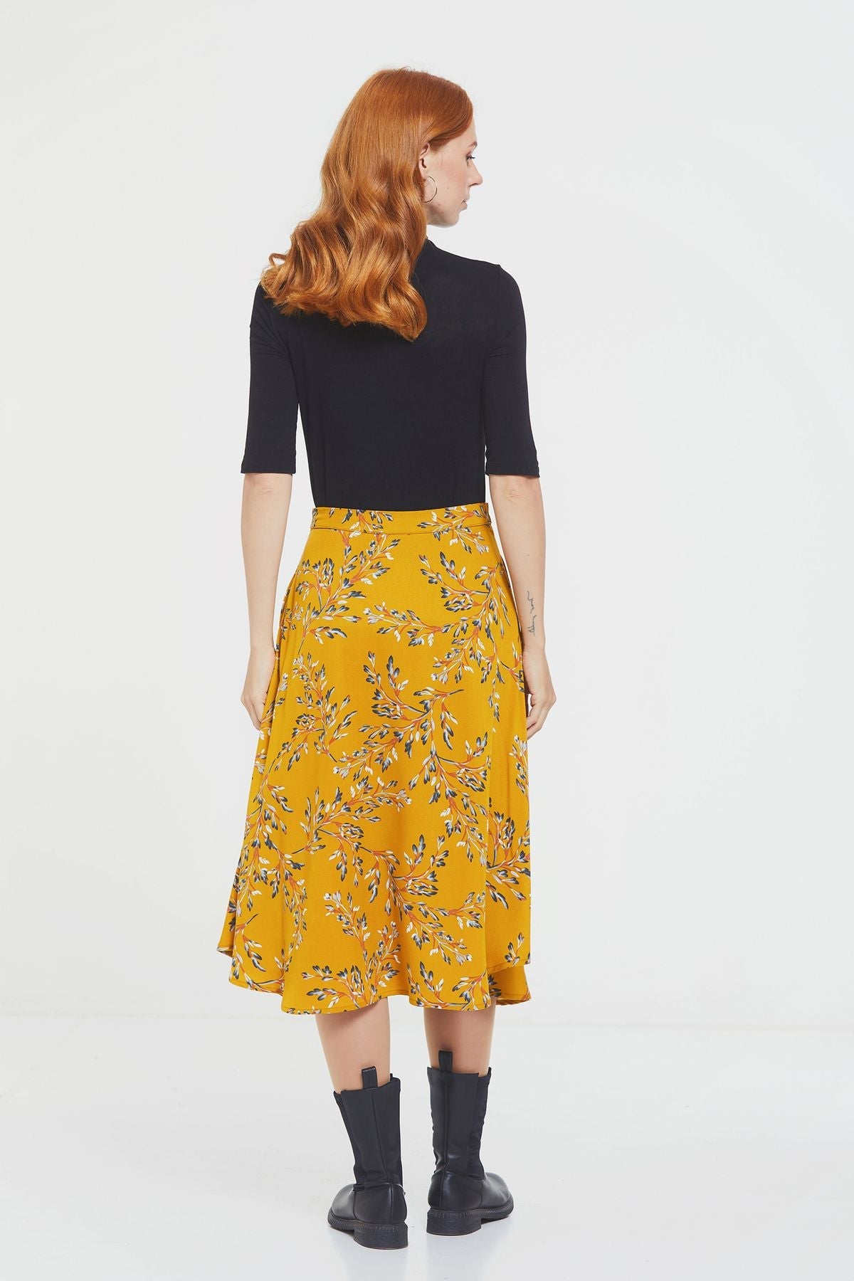 Boho Midi Skirt Yellow
