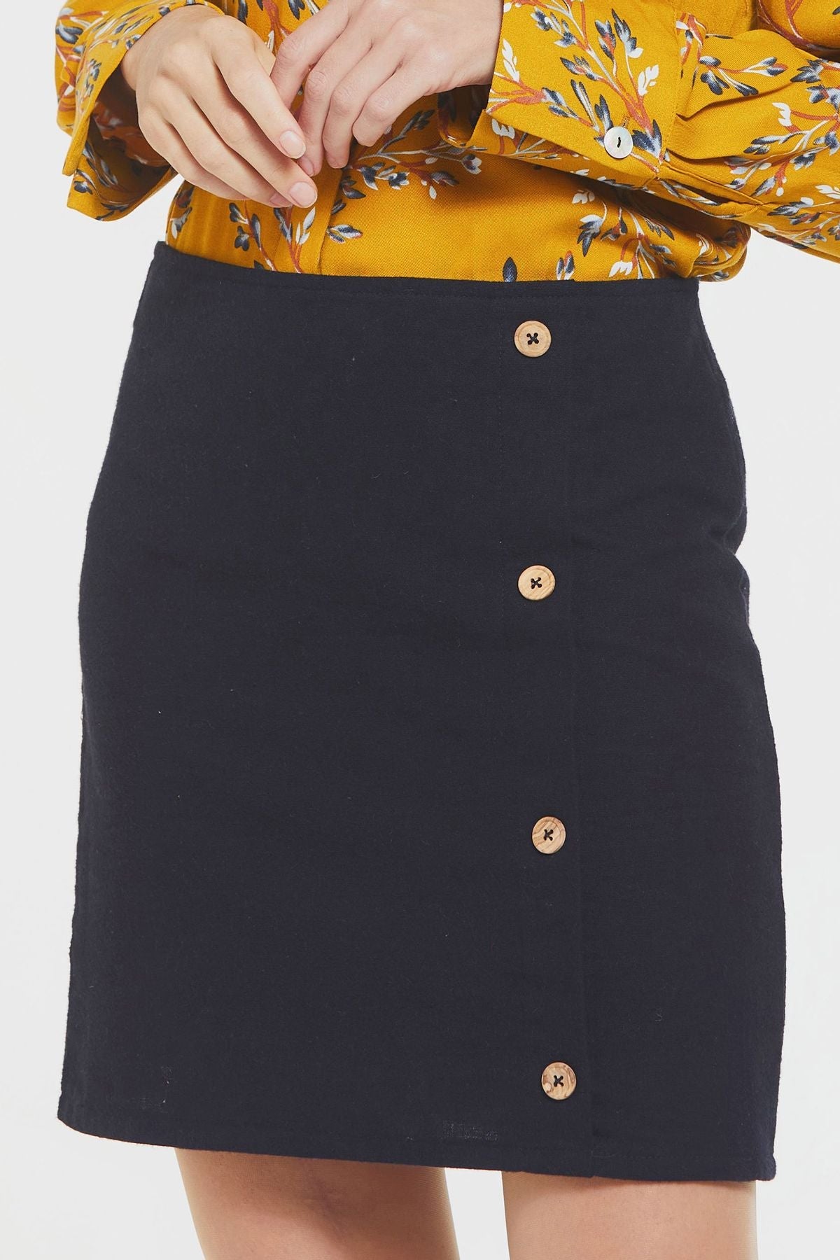 Cotton Mini Boho Skirt Black