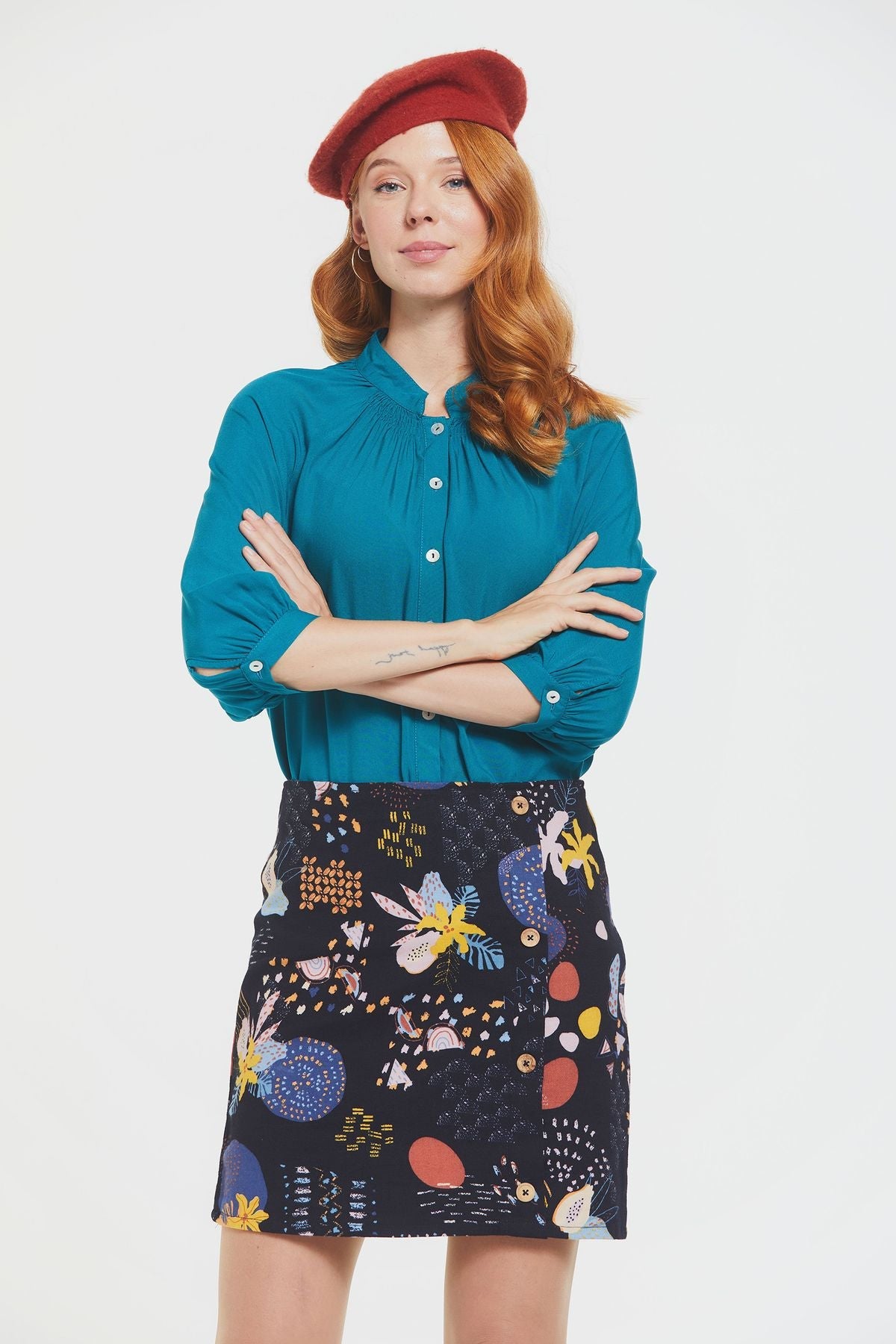 Cotton Mini Boho Skirt Multi