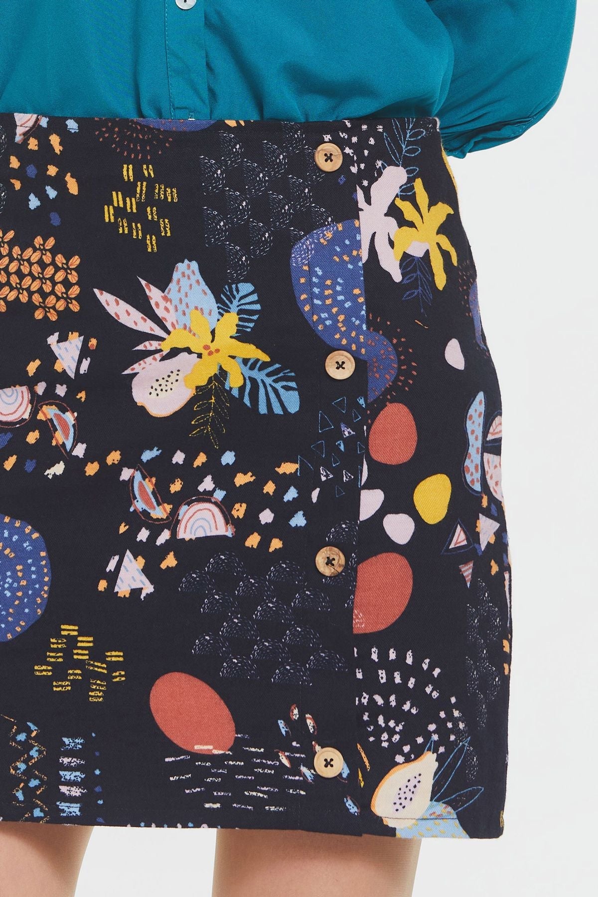 Cotton Mini Boho Skirt Multi