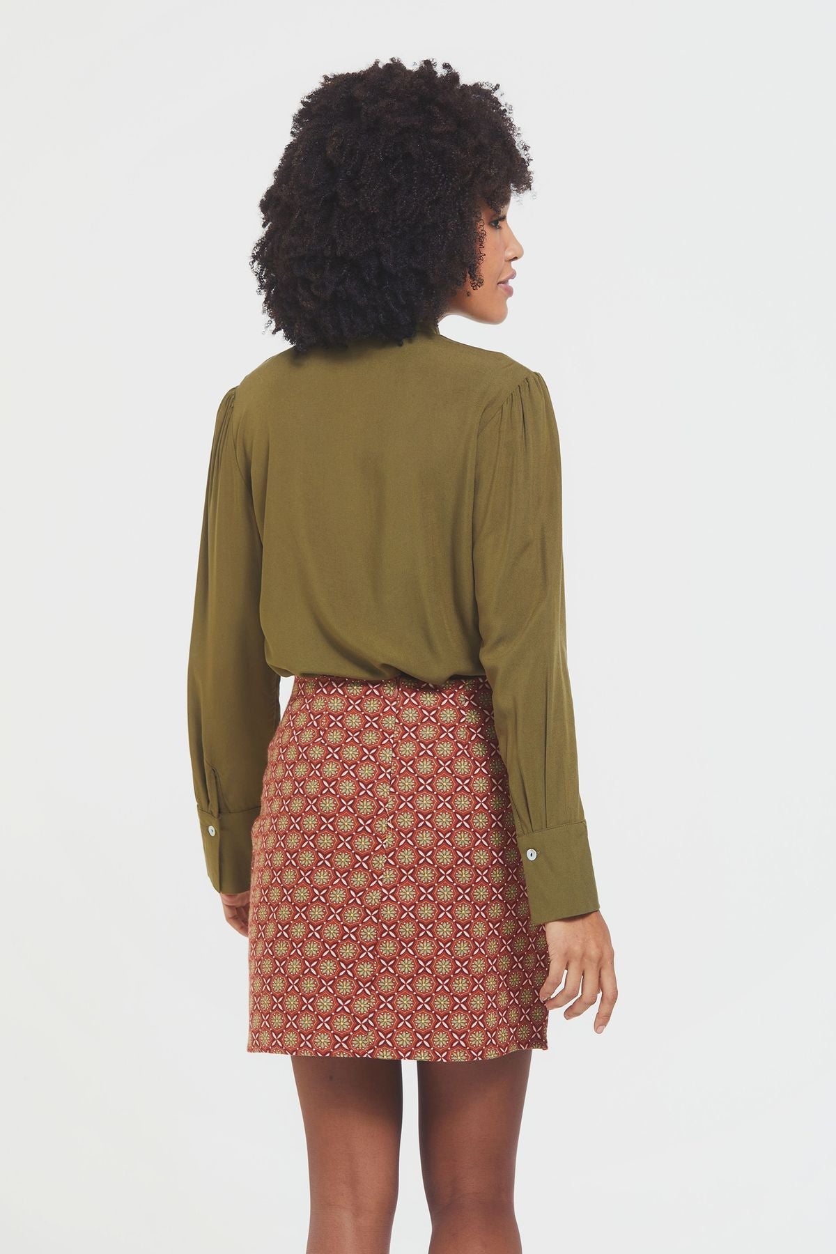 Cotton Mini Boho Skirt Brown