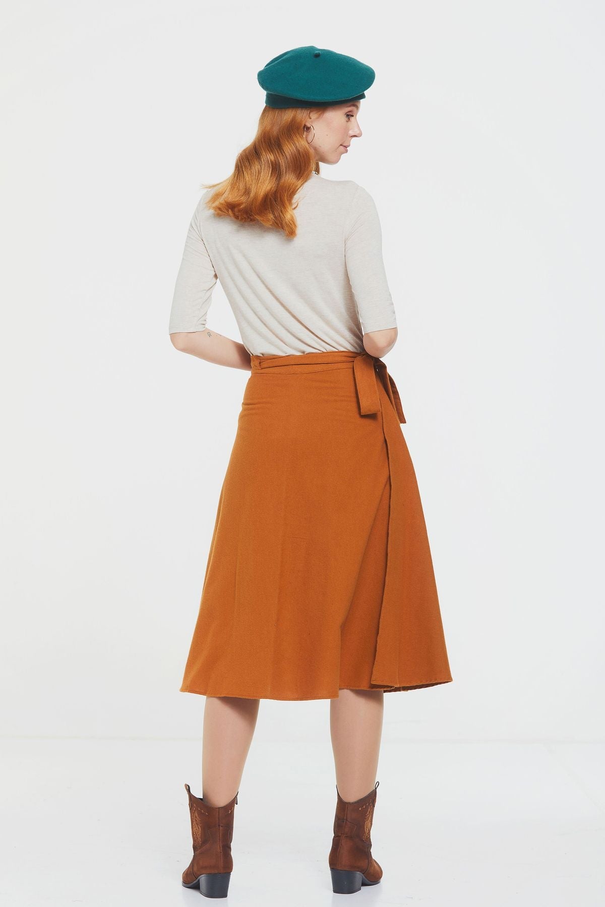 Midi Wrap Skirt Yellow