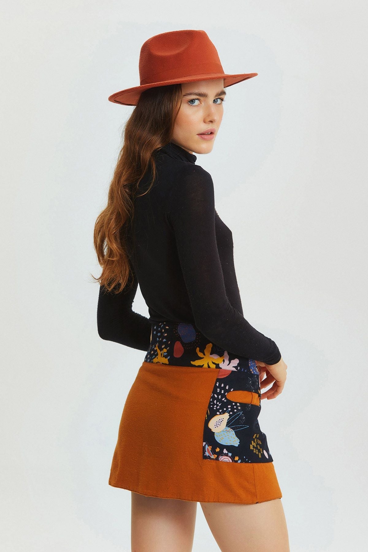 Reversible Mini Skirt Camel
