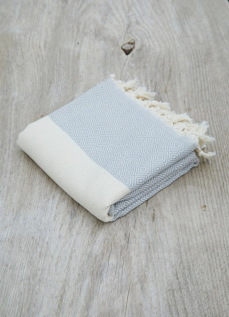 Diamond Pattern Hammam Towel Gray