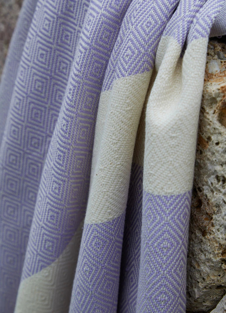 Diamond Pattern Hammam Towel Lilac