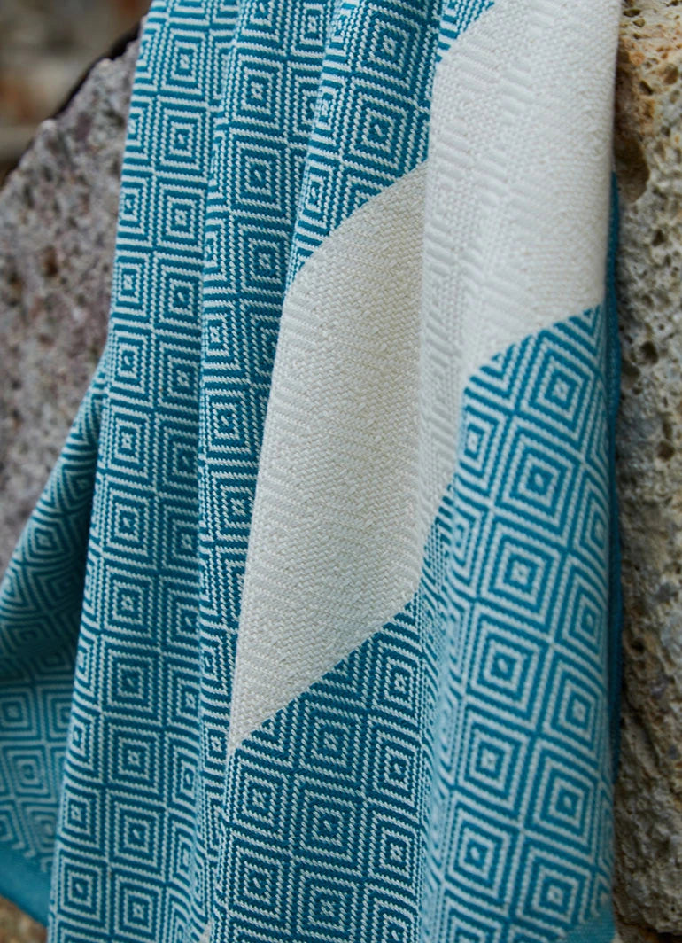 Diamond Pattern Hammam Towel Petrol