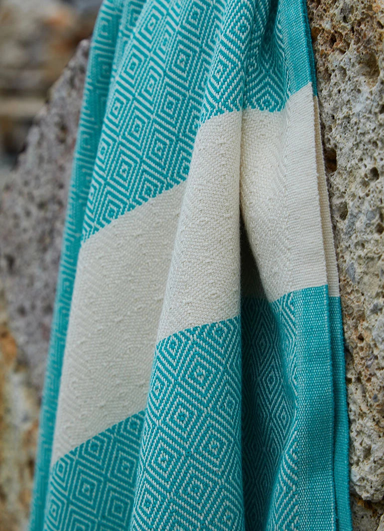 Diamond Pattern Hammam Towel Turquoise