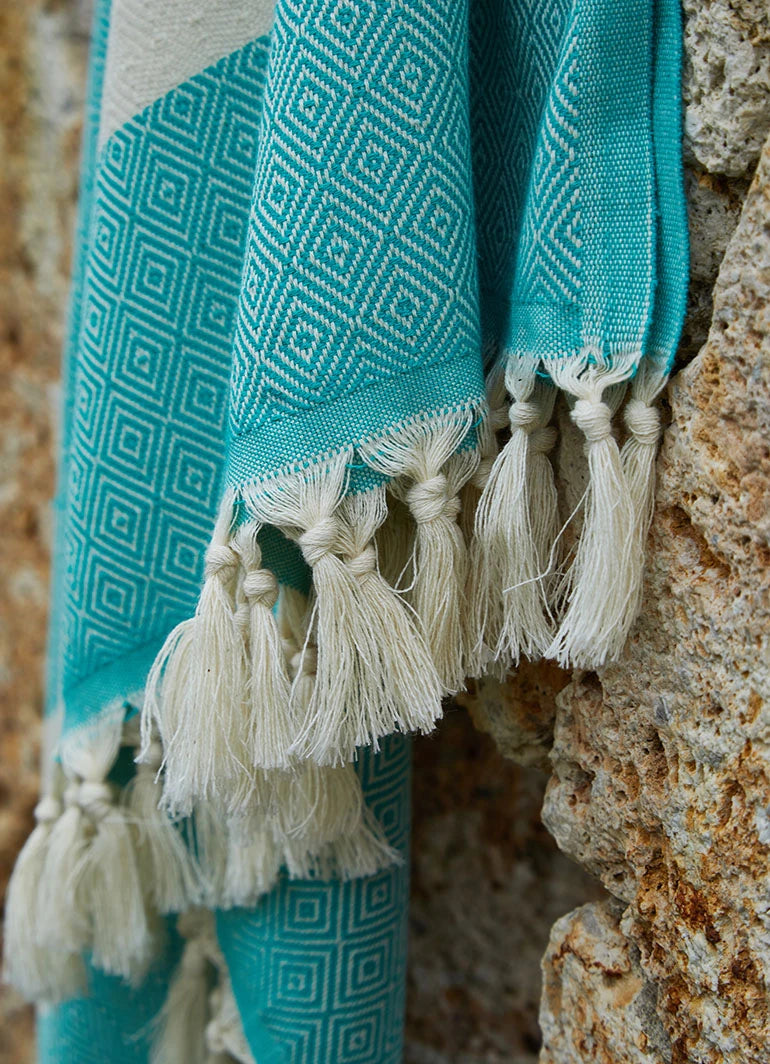 Diamond Pattern Hammam Towel Turquoise