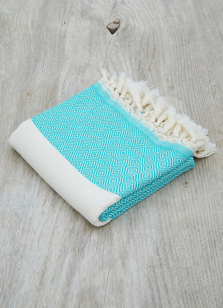 Diamond Pattern Hammam Towel Turquoise