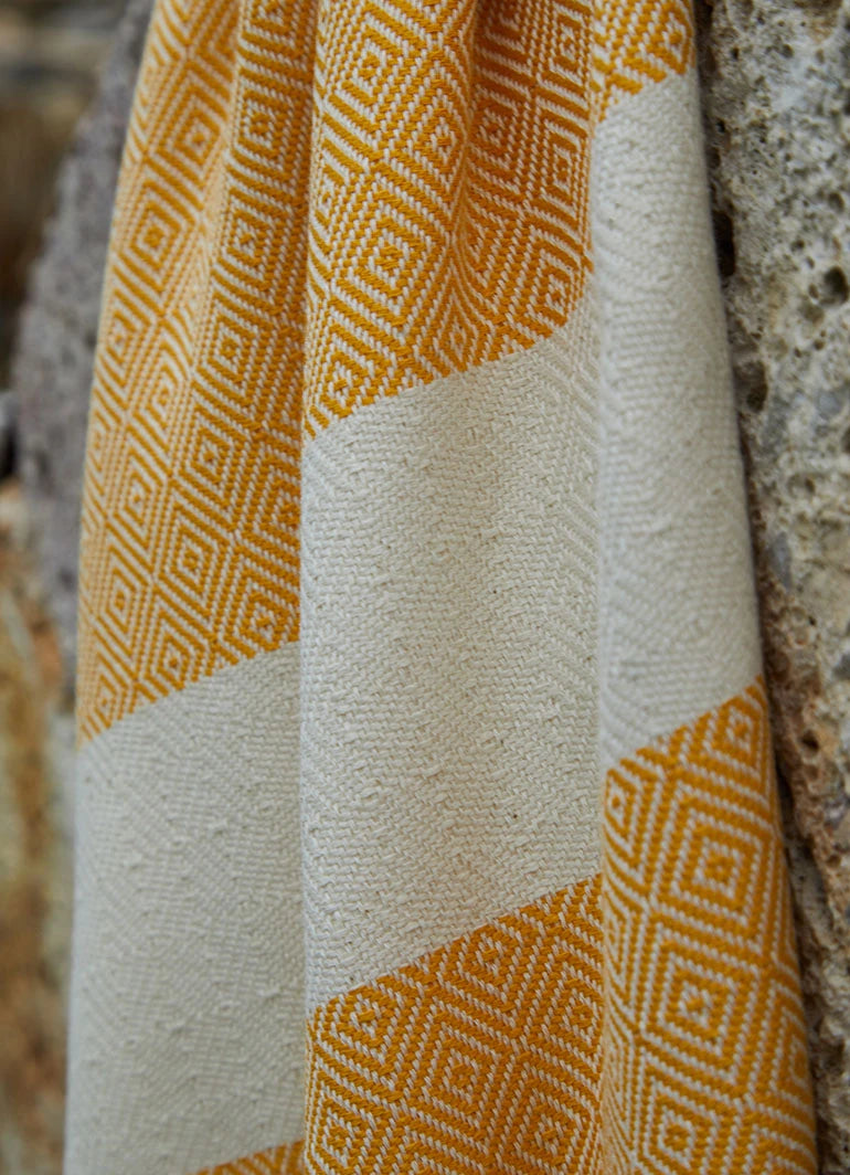 Diamond Pattern Hammam Towel Yellow