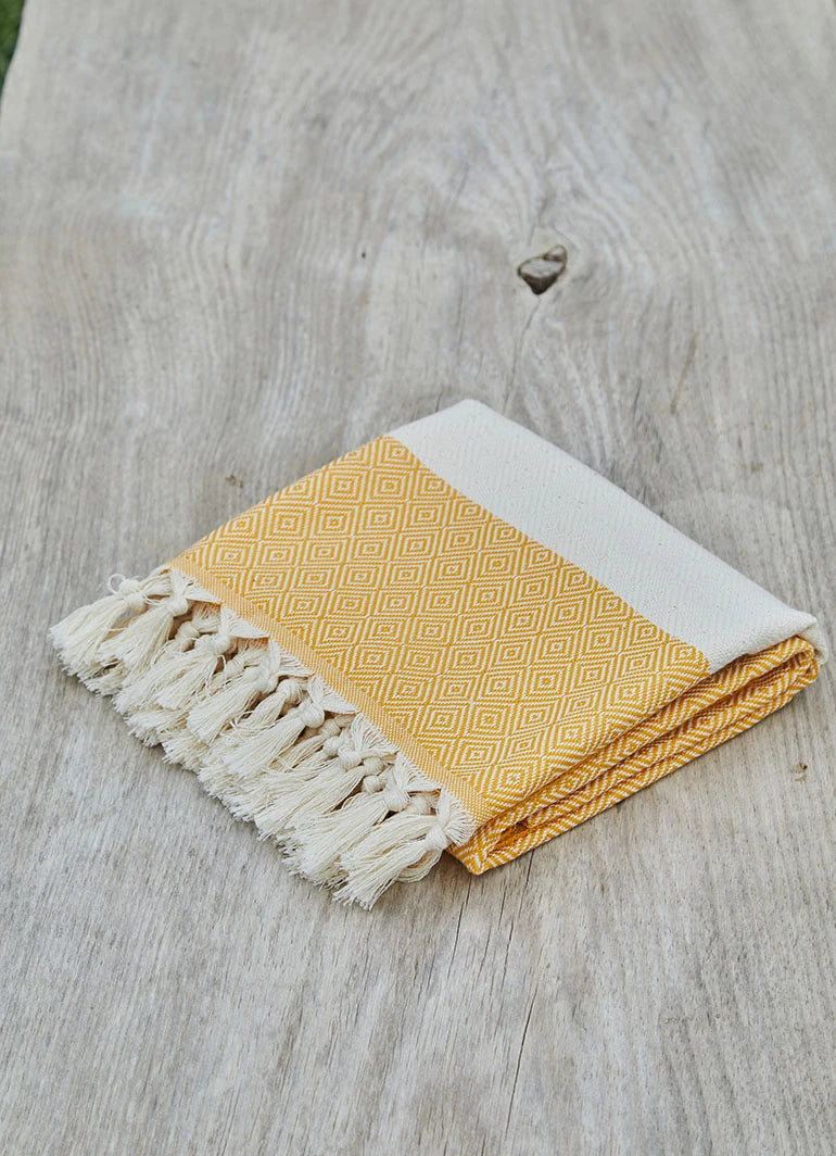 Diamond Pattern Hammam Towel Yellow