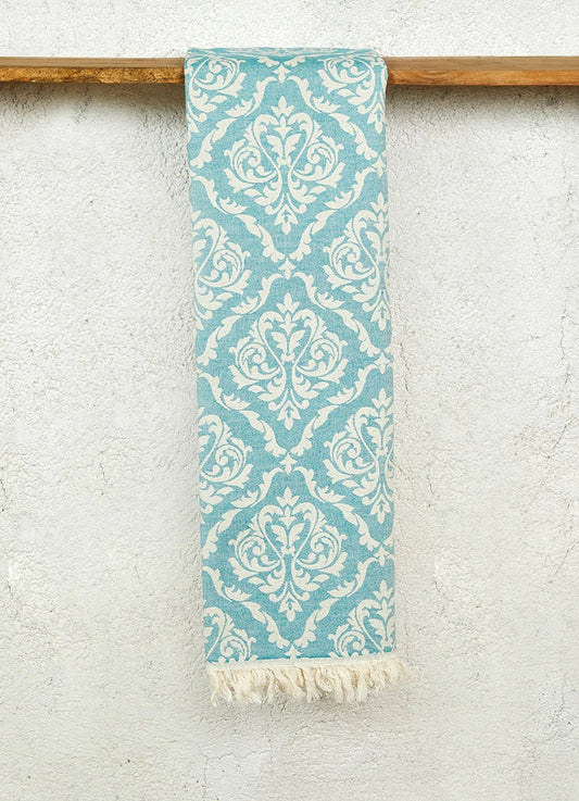 Ethnic Pattern Hammam Towel Petrol