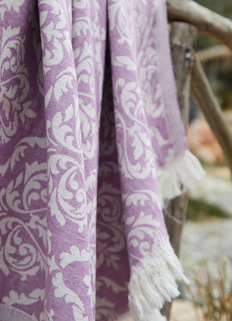 Ethnic Pattern Hammam Towel Purple
