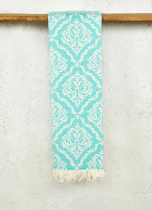 Ethnic Pattern Hammam Towel Turquoise