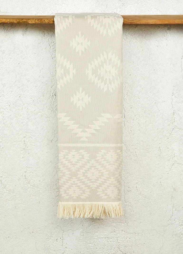 Rug Pattern Hammam Towel Gray