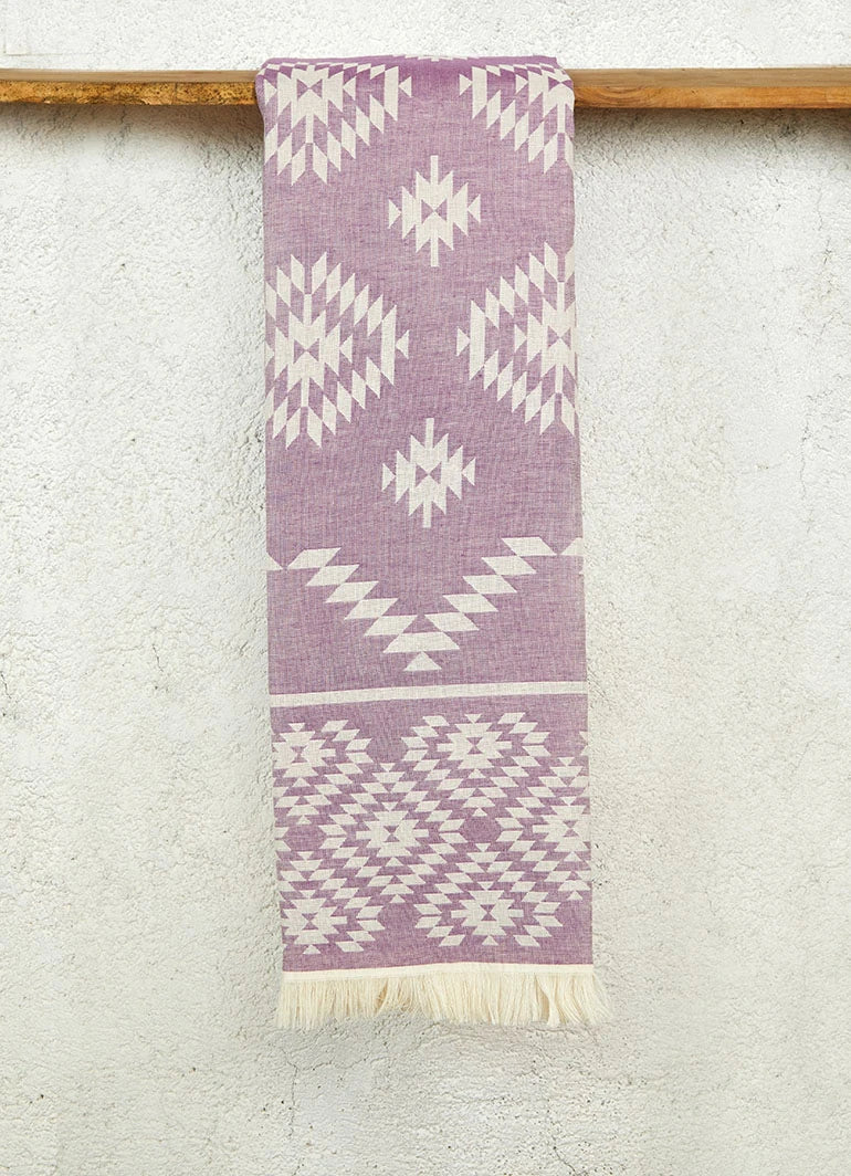 Rug Pattern Hammam Towel Purple