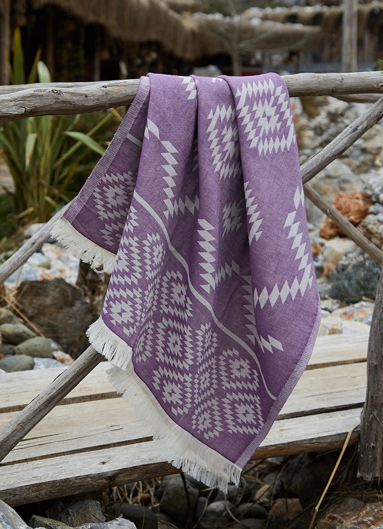 Rug Pattern Hammam Towel Purple